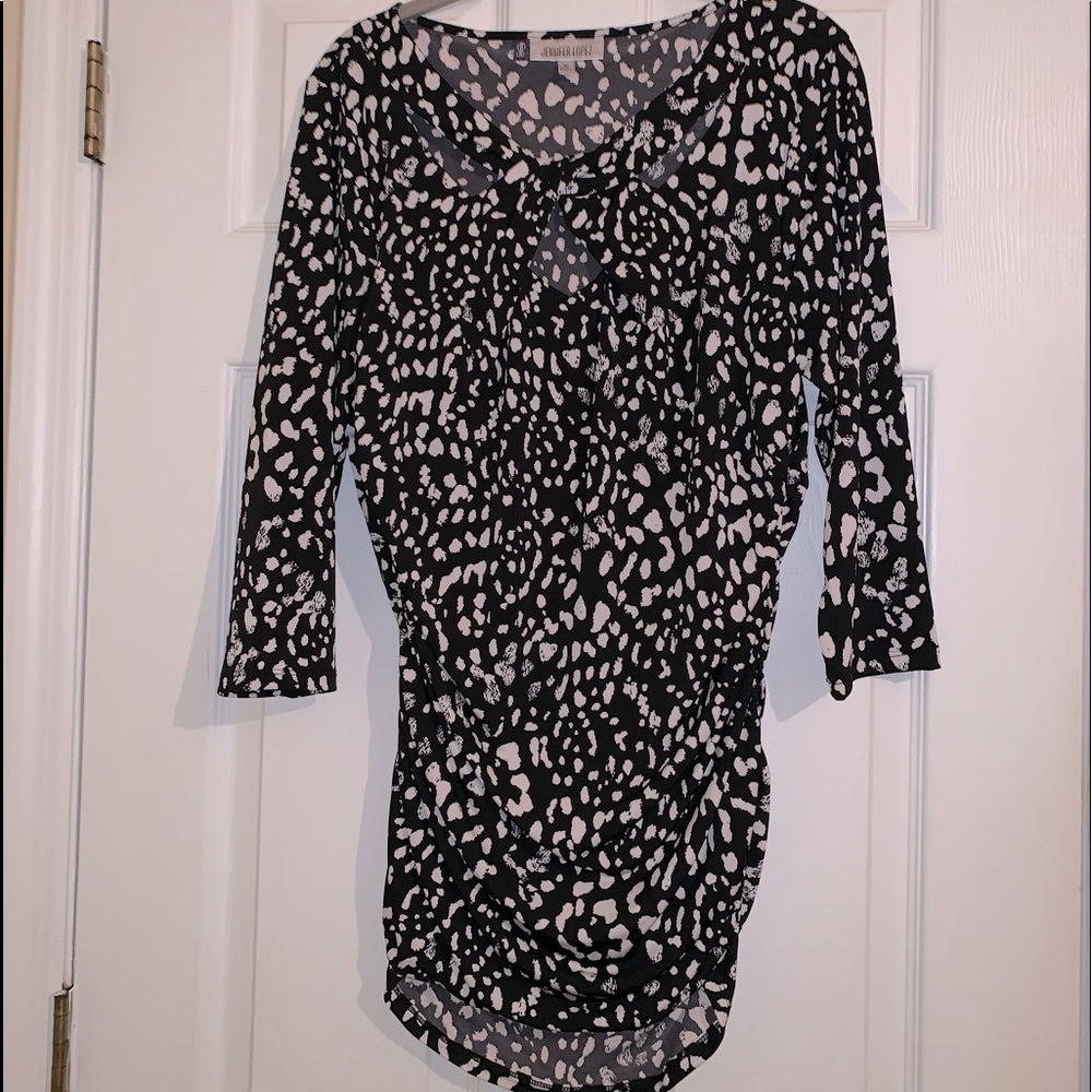 Jennifer Lopez Twisted Neck Cutout Top